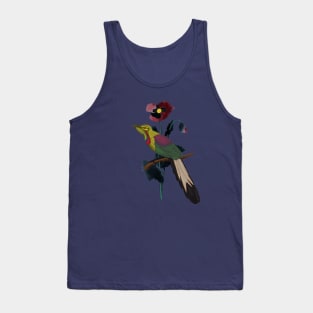 Poppy flower and bird Tank Top